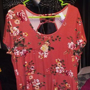No Boundaries Red/Orange Floral Dress XXXL (21)